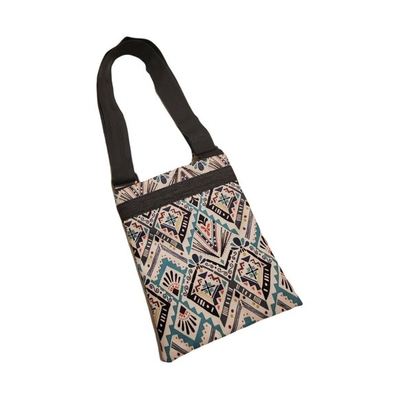 Dakine Cross Body Bag Shoulder Purse White Grey Teal Aztec Southwest 8"X10" - Picture 2 of 11